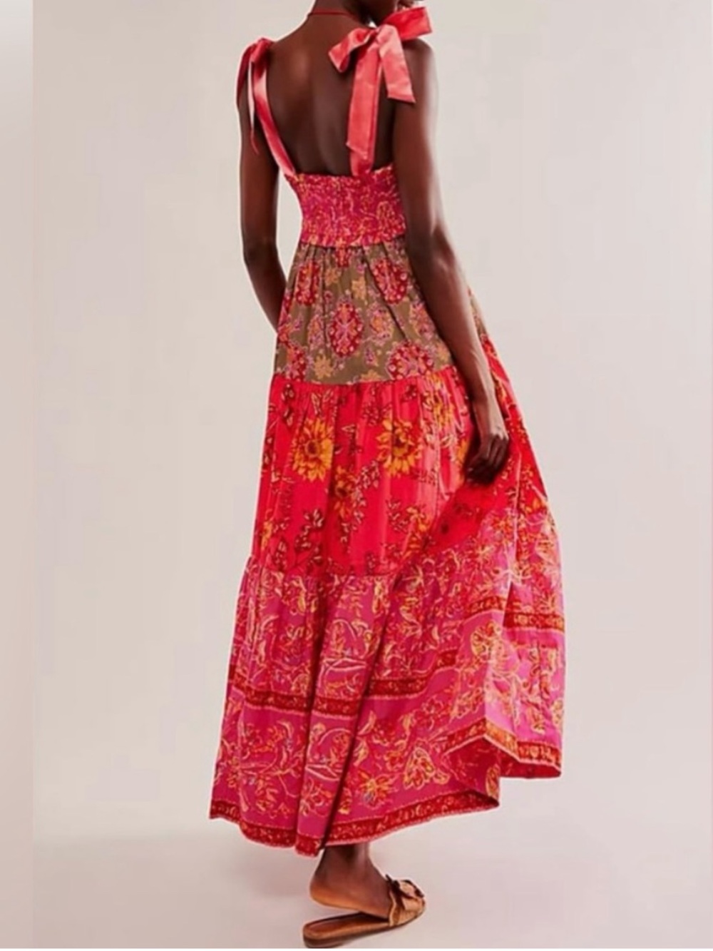 Amazon Pink and Red Floral Maxi Dress - Picture 3 of 7